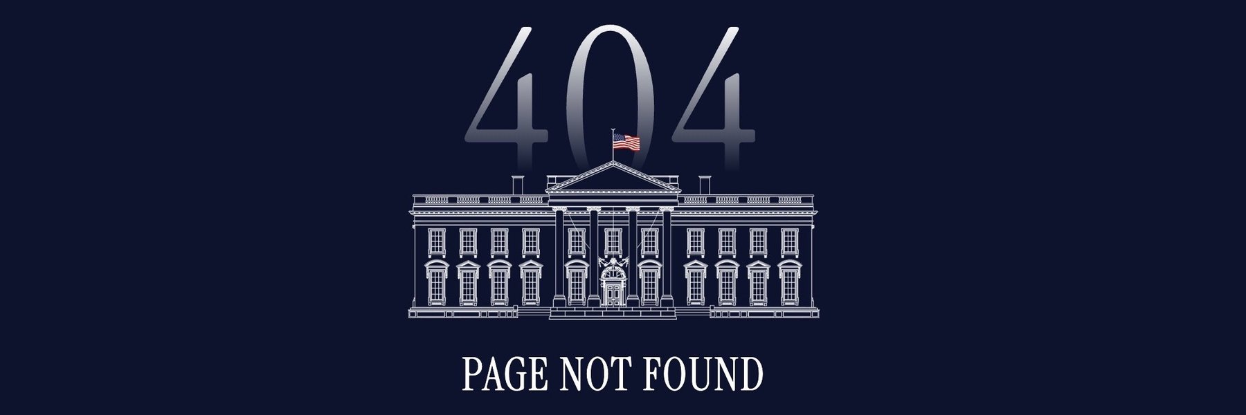 White house image with the words 404 not found